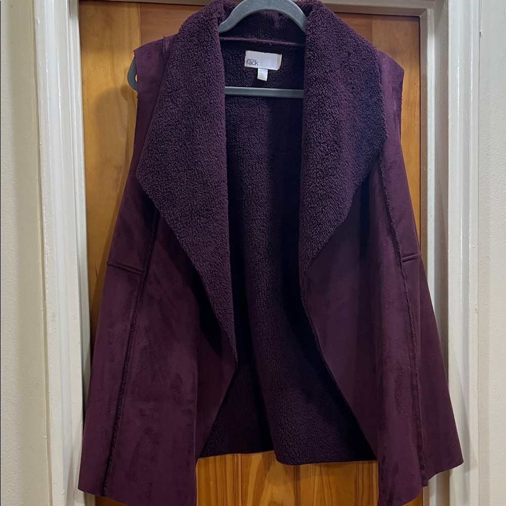 Faux Suede shearling Vest NWOT